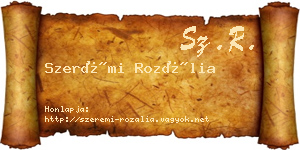 Szerémi Rozália névjegykártya